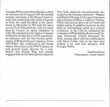 CD Georges Prêtre: Wesendonk-Lieder / Orchesterstücker / Das Liebesverbot / Tannhäuser / Götterdämmerung