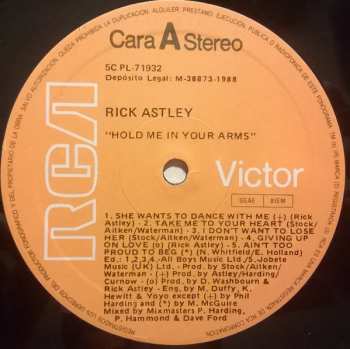 LP Rick Astley: Hold Me In Your Arms