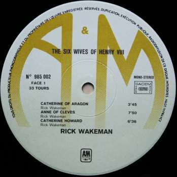 LP Rick Wakeman: The Six Wives Of Henry VIII