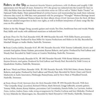 CD Riders In The Sky: Cowboy Songs