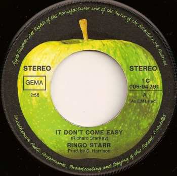 SP Ringo Starr: It Don't Come Easy / Early 1970