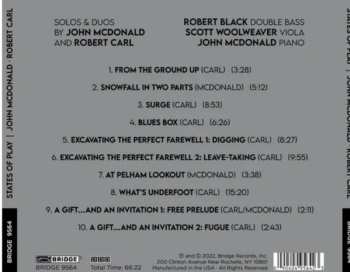 CD Robert Black: States Of Play (Solos & Duos By John McDonald And Robert Carl)