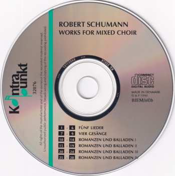 CD Robert Schumann: Complete Works For Mixed Chor A Cappella