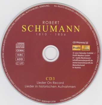 4CD Robert Schumann: Lieder On Record & Legendary Lied Cycle Recordings Vol. 2