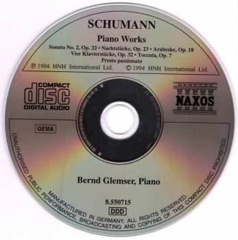 CD Robert Schumann: Piano Works
