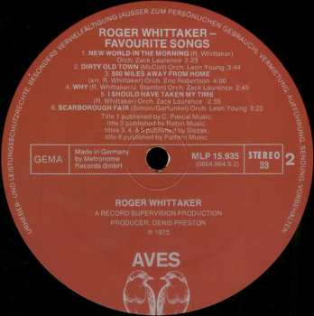 LP Roger Whittaker: My Favourite Songs