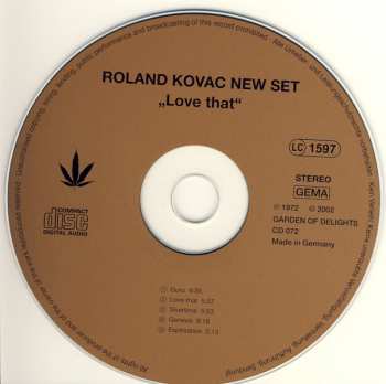 CD Roland Kovac New Set: Love That