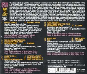 CD Ronnie Scott: Not So Fast, The Complete Esquire Recordings 1951