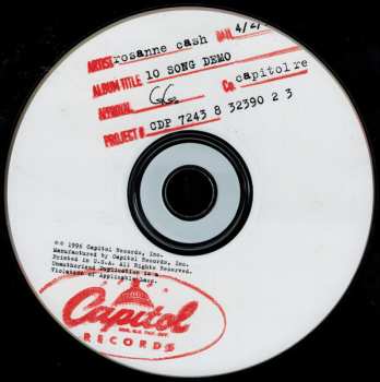 CD Rosanne Cash: 10 Song Demo