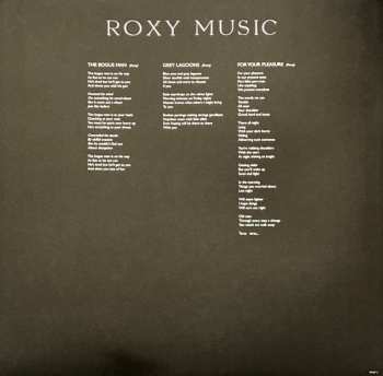 LP Roxy Music: For Your Pleasure