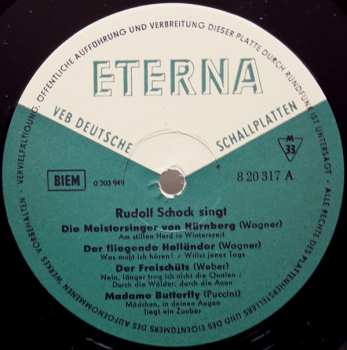 LP Rudolf Schock: Rudolf Schock Singt