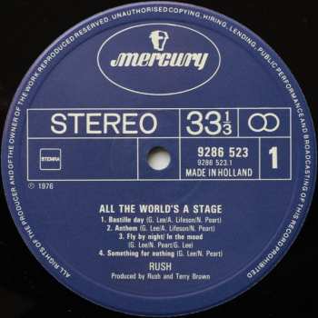 2LP Rush: All The World's A Stage