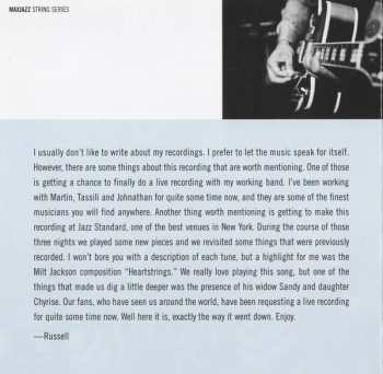 CD Russell Malone: Live At Jazz Standard: Volume One