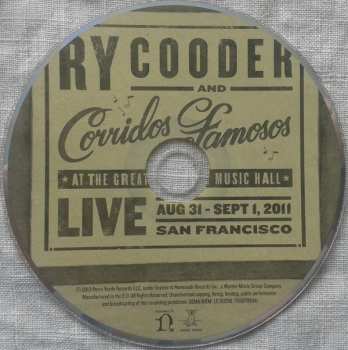CD Ry Cooder: Live