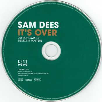 CD Sam Dees: It's Over (70s Songwriter Demos & Masters)