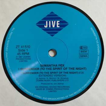 LP Samantha Fox: I Surrender (To The Spirit Of The Night)