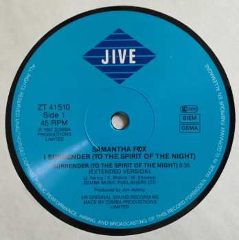 LP Samantha Fox: I Surrender (To The Spirit Of The Night)
