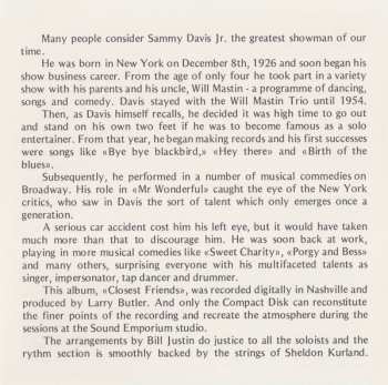 CD Sammy Davis Jr.: Closest Of Friends