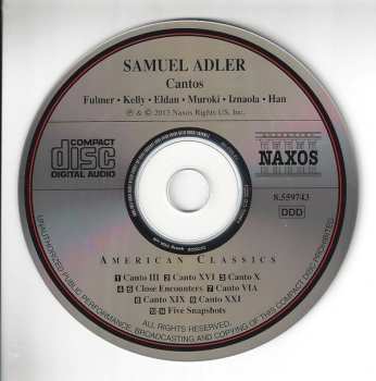 CD Samuel Adler: Cantos • Close Encounters • Five Snapshots