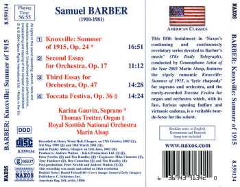 CD Samuel Barber: Knoxville: Summer Of 1915 • Essays For Orchestra Nos. 2 And 3