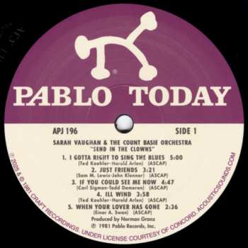 LP Sarah Vaughan: Send In The Clowns LTD