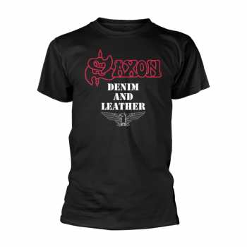 Merch Saxon: T-shirt Denim And Leather
