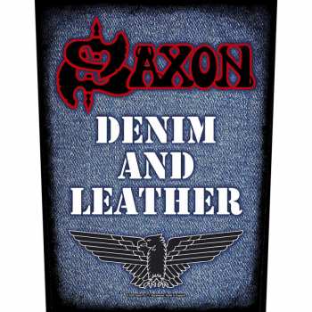 Merch Saxon: Back patch Denim & Leather