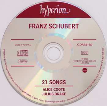CD Franz Schubert: 21 Songs