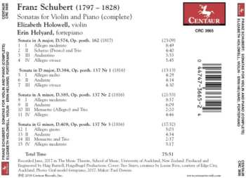 CD Franz Schubert: Sonatas For Violin & Piano, (Complete)