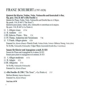 CD Franz Schubert: Quintet Op. 114 "The Trout" • Sonata "Arpeggione"