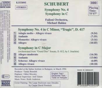 CD Franz Schubert: Symphonies (Symphony No. 4 "Tragic", D. 417 / Symphony In C (Grand Duo, D. 812, Orch. Joachim))