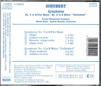 CD Franz Schubert: Symphonies No. 5 In B-Flat . No. 8 "Unfinished"