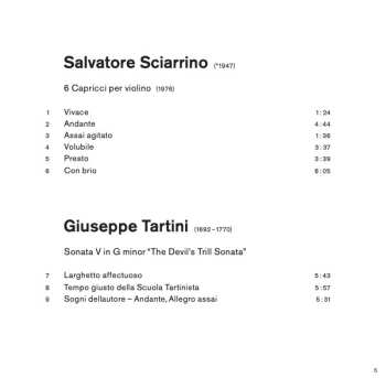 CD Niccolò Paganini: Sciarrino, Tartini, Berio, Paganini