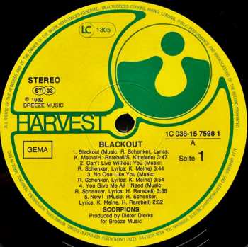 LP Scorpions: Blackout