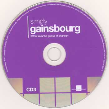 3CD/Box Set Serge Gainsbourg: Simply Gainsbourg (3 CDs From The Genius Of Chanson)