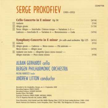 CD Sergei Prokofiev: Cello Concerto • Symphony-Concerto