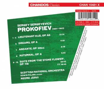 CD Sergei Prokofiev: Lieutenant Kijé / Suite From The Stone Flower / Autumnal / Andante (Op. 50BIS) / Dreams