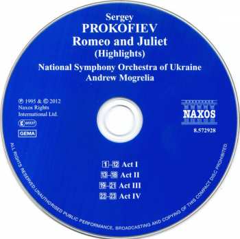 CD Sergei Prokofiev: Romeo And Juliet (Highlights)