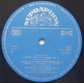 LP Sergei Prokofiev: Visions Fugitives, Contes De La Vielle Grand Mère, Sonates Nos 1 Et 3, Suggestion Diabolique