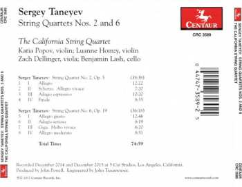 CD Sergey Ivanovich Taneyev: String Quartets Nos. 2 And 6