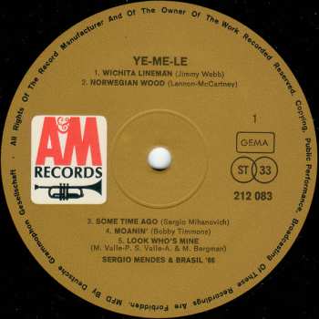 LP Sérgio Mendes & Brasil '66: Ye-Me-Le
