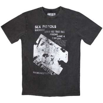 Merch Sex Pistols: Stone Wash T-shirt Manchester Flyer