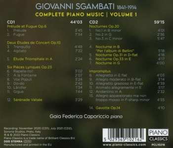 2CD Giovanni Sgambati: Complete Piano Music Volume 1
