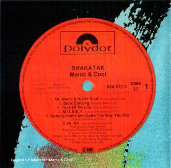 CD Shakatak: Manic & Cool