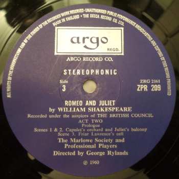 4LP/Box Set William Shakespeare: Romeo and Juliet