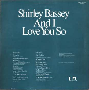 LP Shirley Bassey: And I Love You So