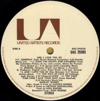 LP Shirley Bassey: And I Love You So