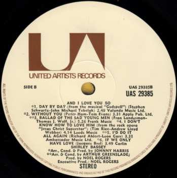 LP Shirley Bassey: And I Love You So