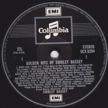 LP Shirley Bassey: Golden Hits Of Shirley Bassey