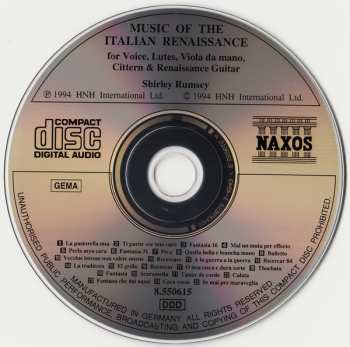 CD Shirley Rumsey: Music Of The Italian Renaissance
